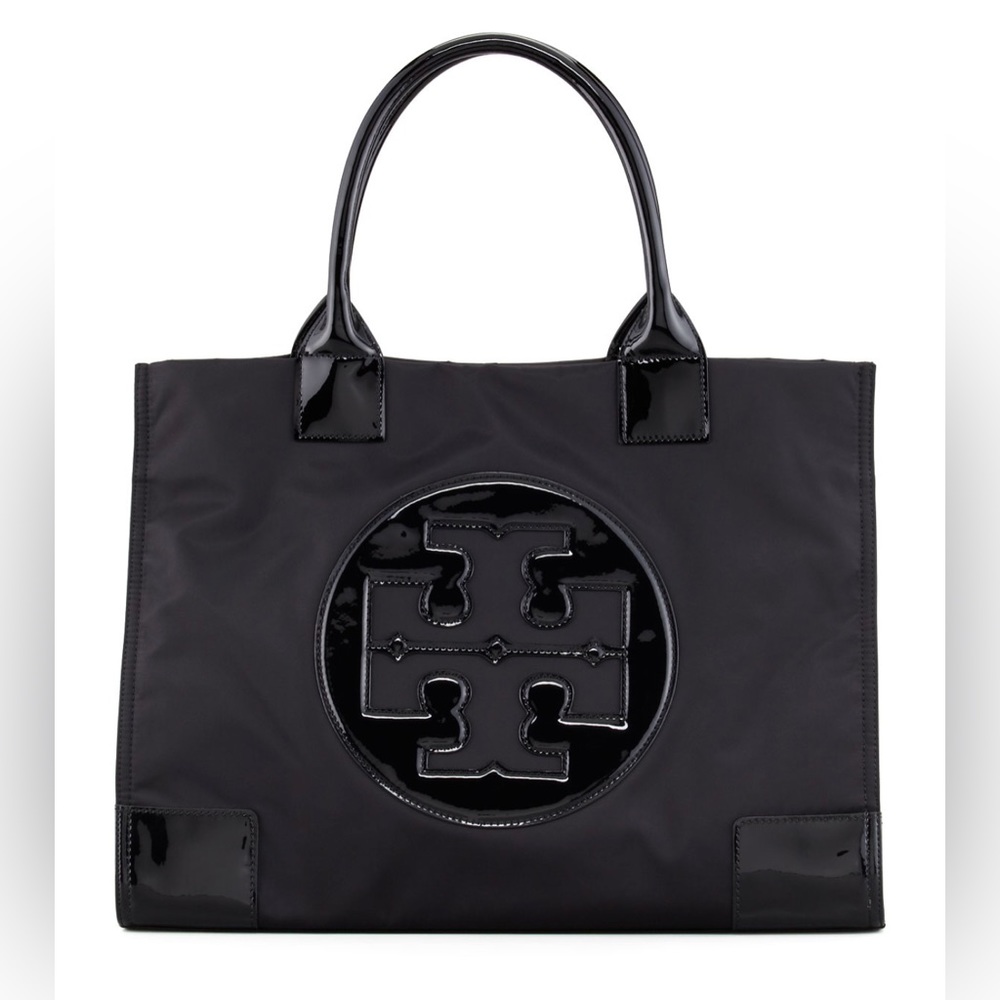 Tory Burch black logo tote